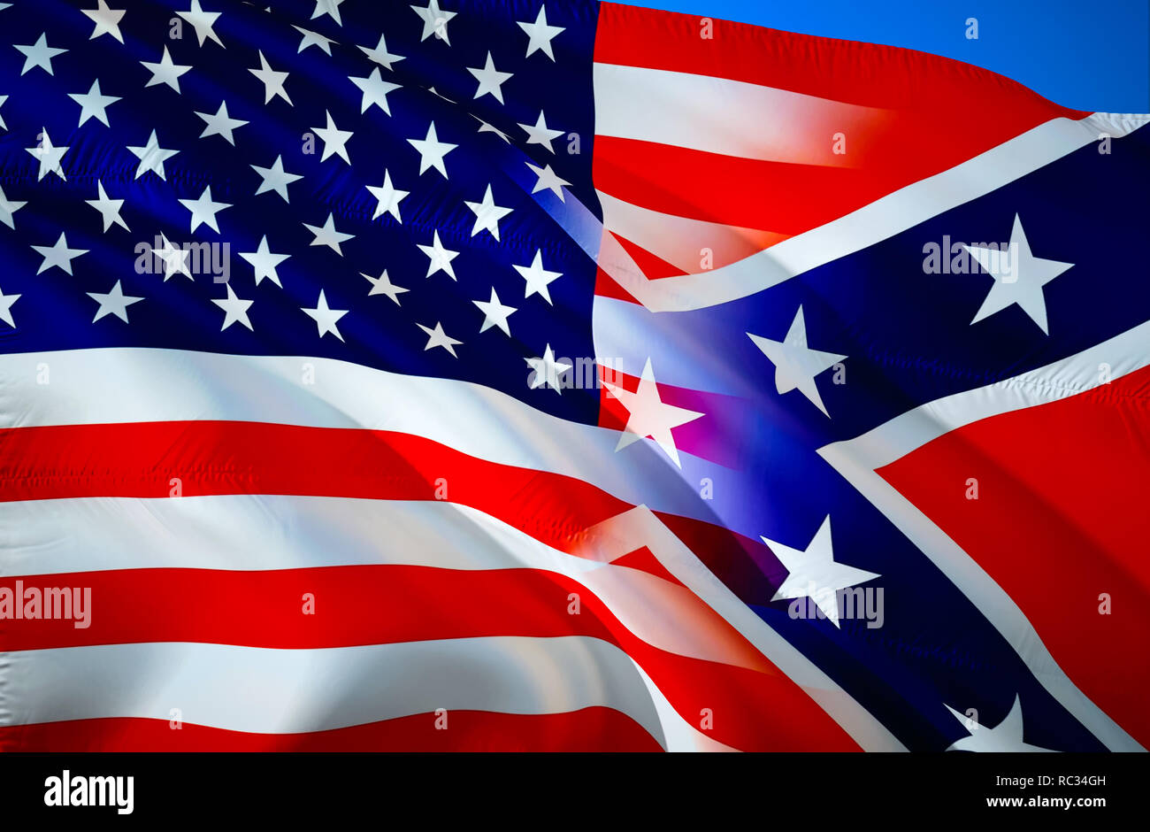 Konföderierte Staaten von Amerika Flagge. Historische Flagge der