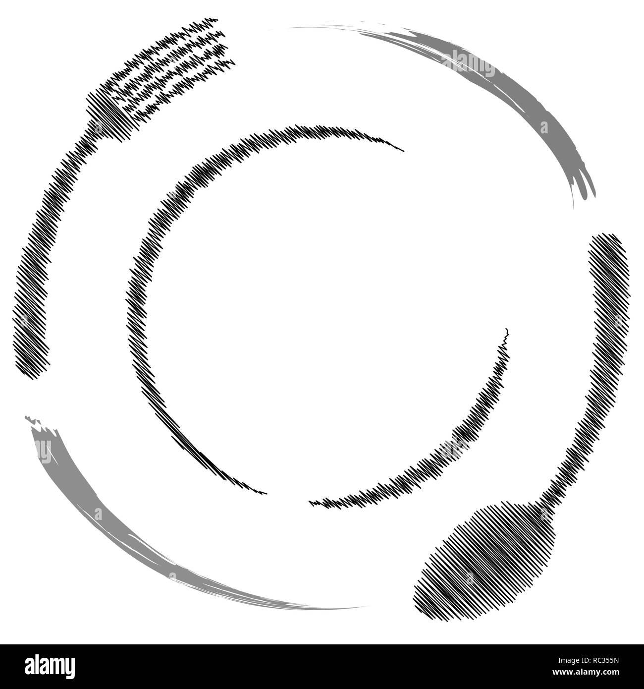 Abstrakte Logo von einem Café oder Restaurant. Ein Löffel und Gabel auf einem Teller. Eine einfache Gliederung Stock Vektor