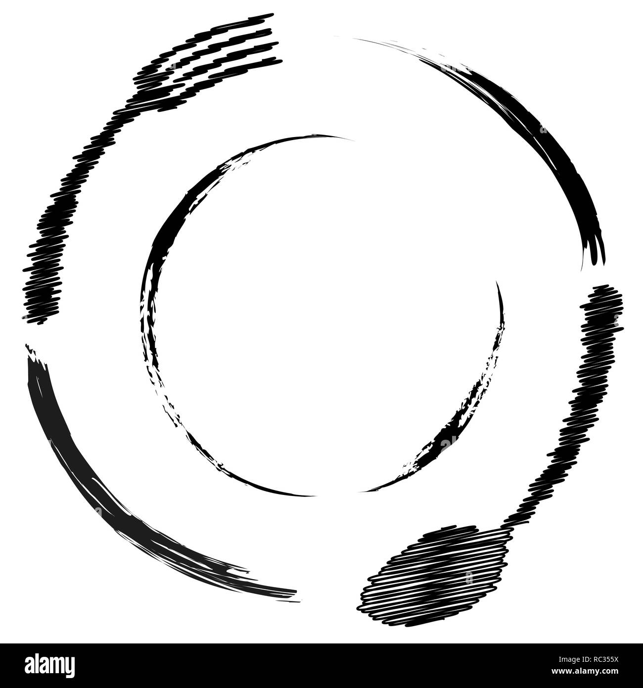 Abstrakte Logo von einem Café oder Restaurant. Ein Löffel und Gabel auf einem Teller. Eine einfache Gliederung Stock Vektor