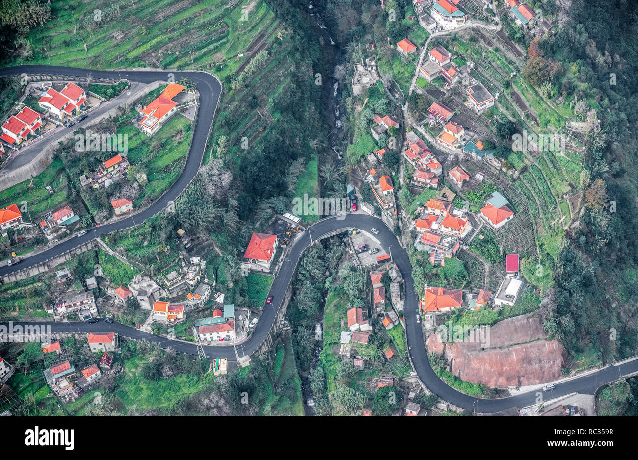 Nonnen Tal "Curral das Freiras", ein kleines Bergdorf im Herzen der Insel Madeira. Stockfoto