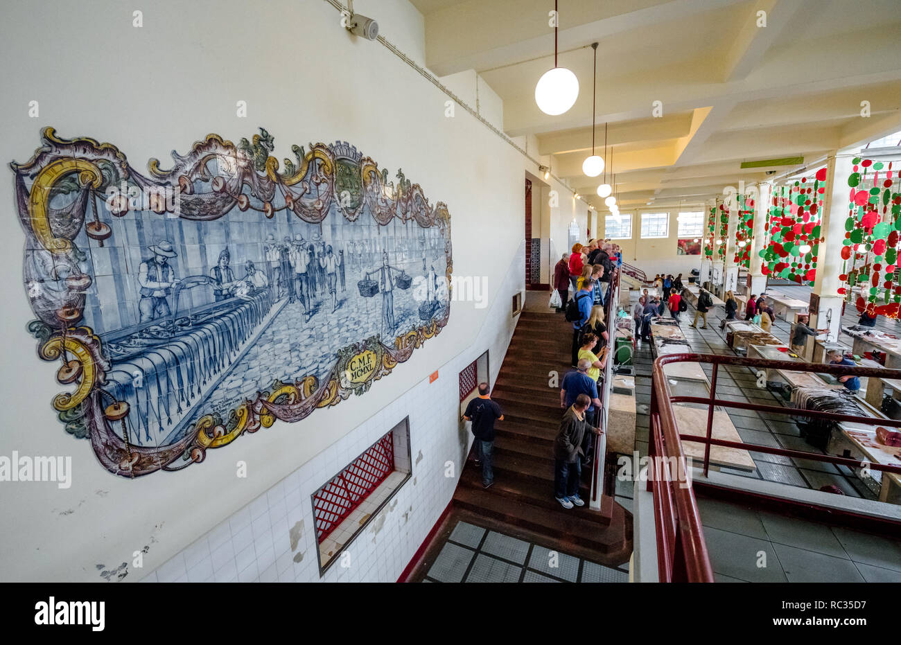 Funchal indoor Fischmarkt. Stockfoto