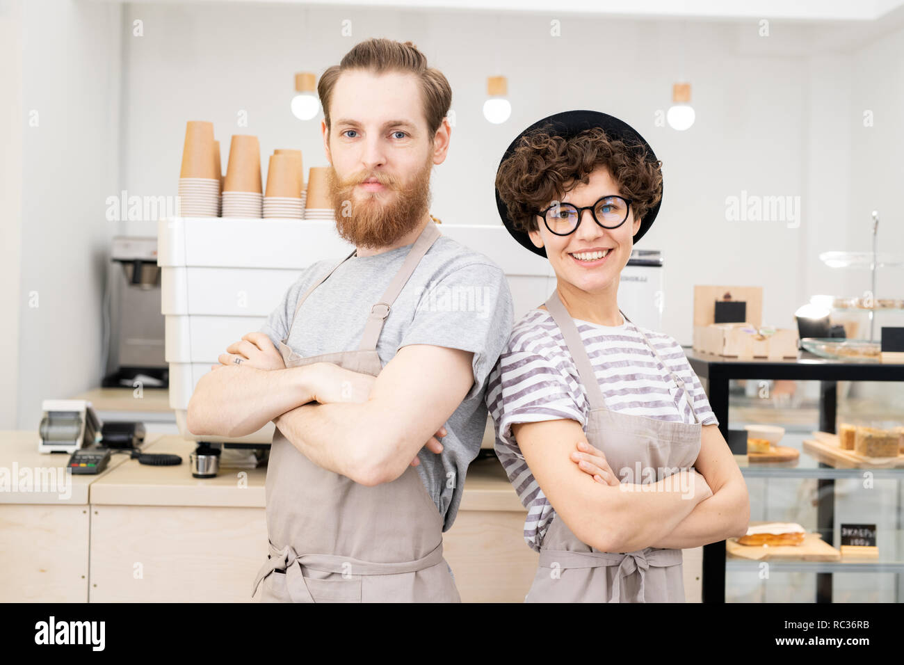 Hipster paar Baristas Stockfoto