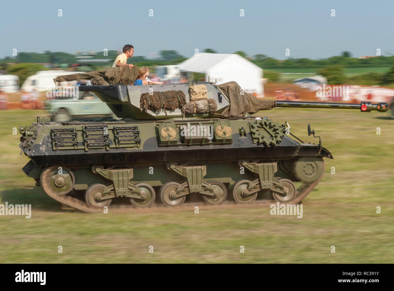 Vintage Sherman M4 Firefly Tank bei Preston Steam Rally Stockfoto