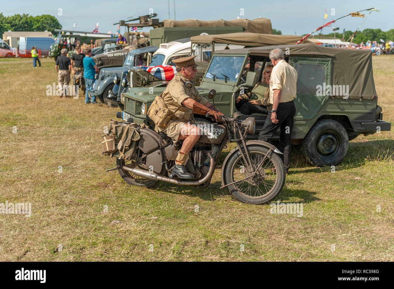 Vintage British Army Matchless G3 350 ccm Motorrad an Preston Steam Rally, Kent, England Stockfoto
