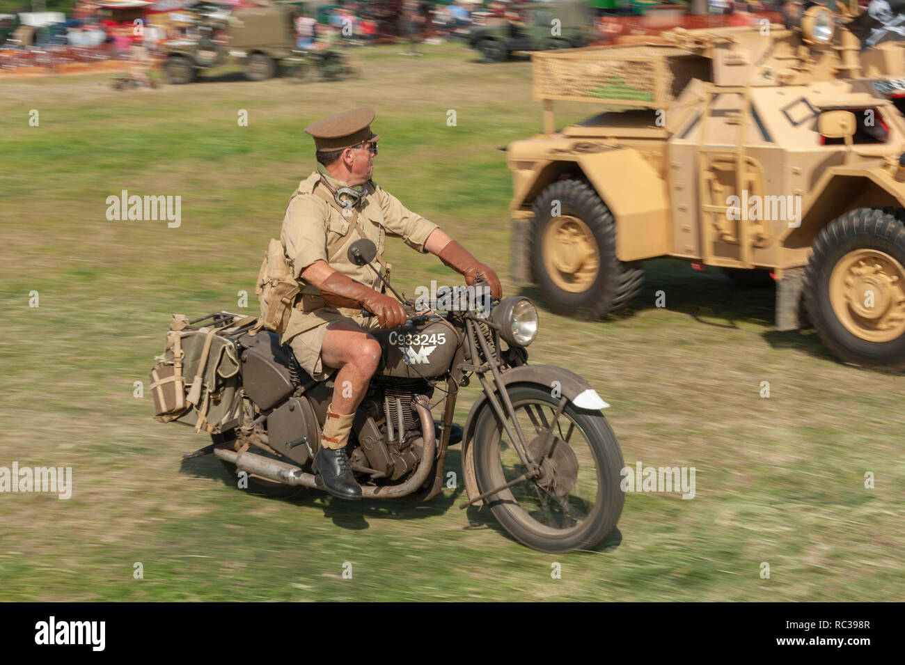 Vintage British Army Matchless G3 350 ccm Motorrad an Preston Steam Rally, Kent, England Stockfoto