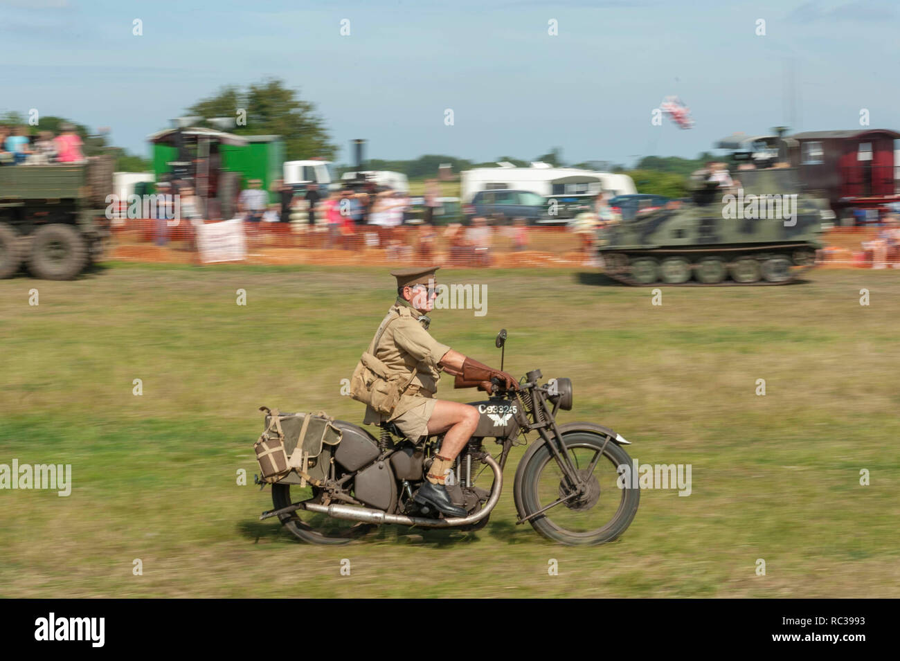 Vintage British Army Matchless G3 350 ccm Motorrad an Preston Steam Rally, Kent, England Stockfoto