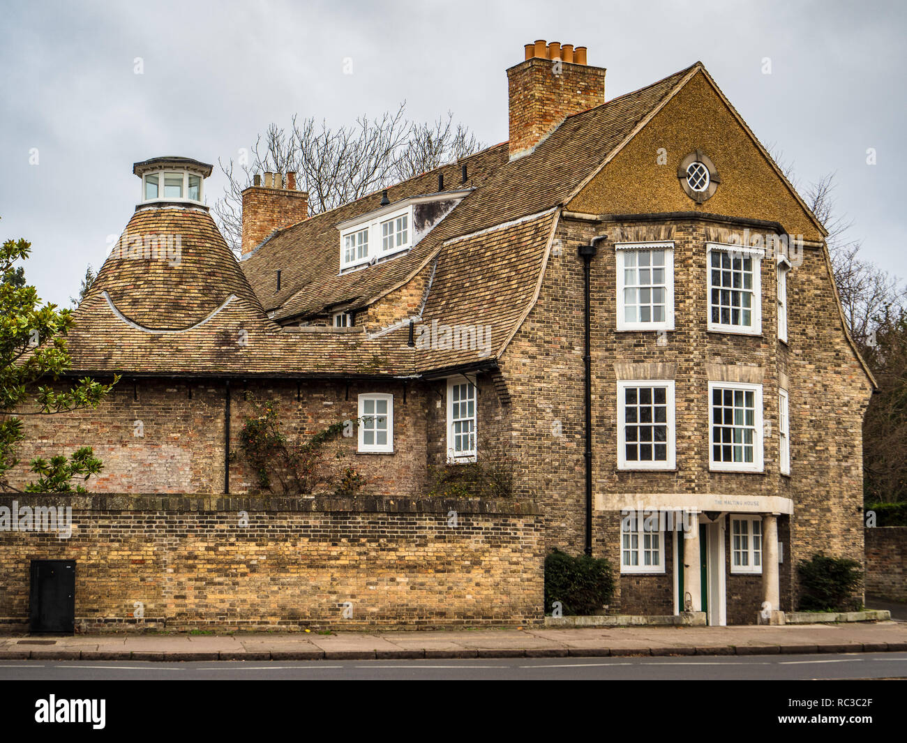 Die Mälzerei House Cambridge. Denkmalgeschützte, c ursprünglich 19 eine Mälzerei, Oast House & kleine Brauerei, Mälzerei House School jetzt Darwin College Stockfoto