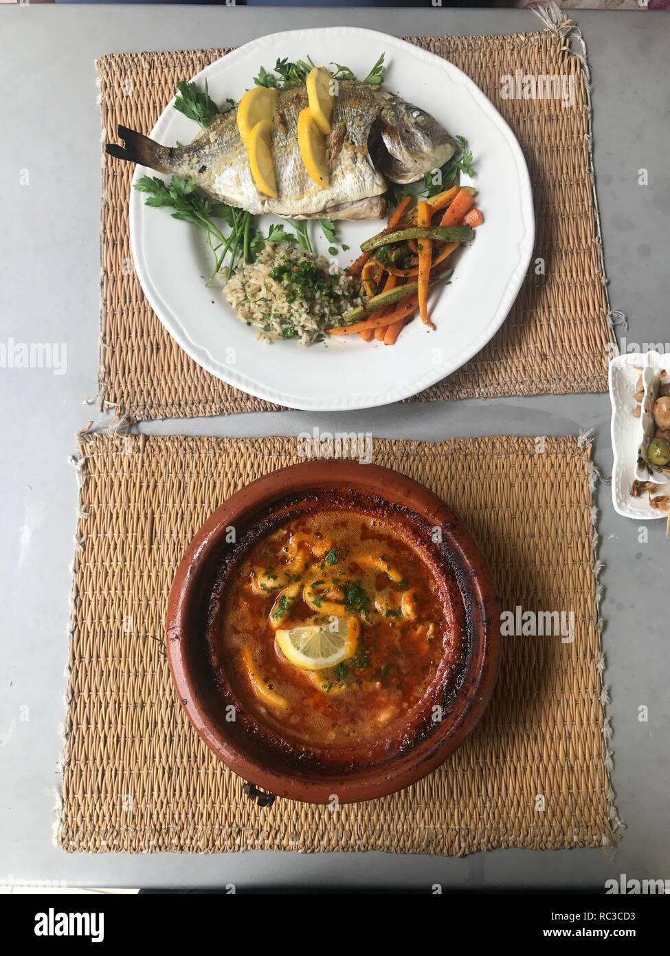 Marokkanische Essen für Zwei Stockfoto