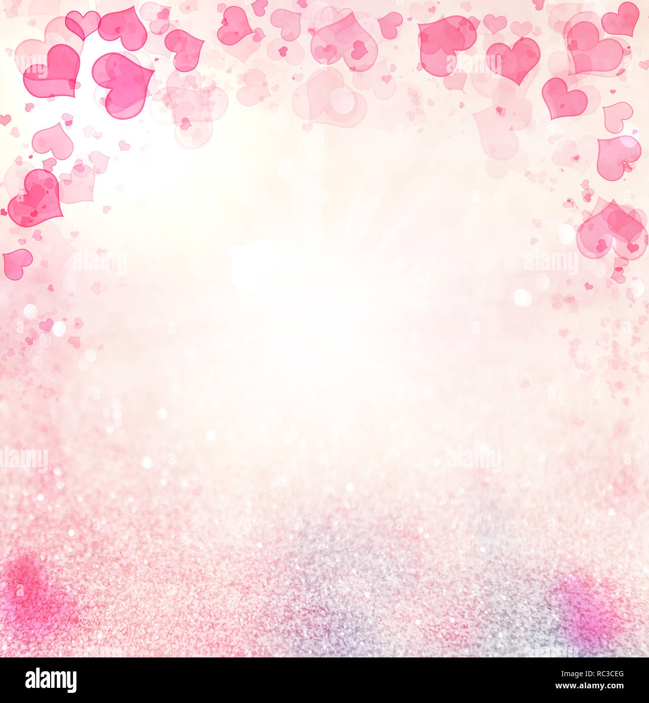 Valentine Herzen abstrakt rosa Hintergrund. St. Valentine's Day Wallpaper. Herz Ferienwohnung Hintergrund Stockfoto