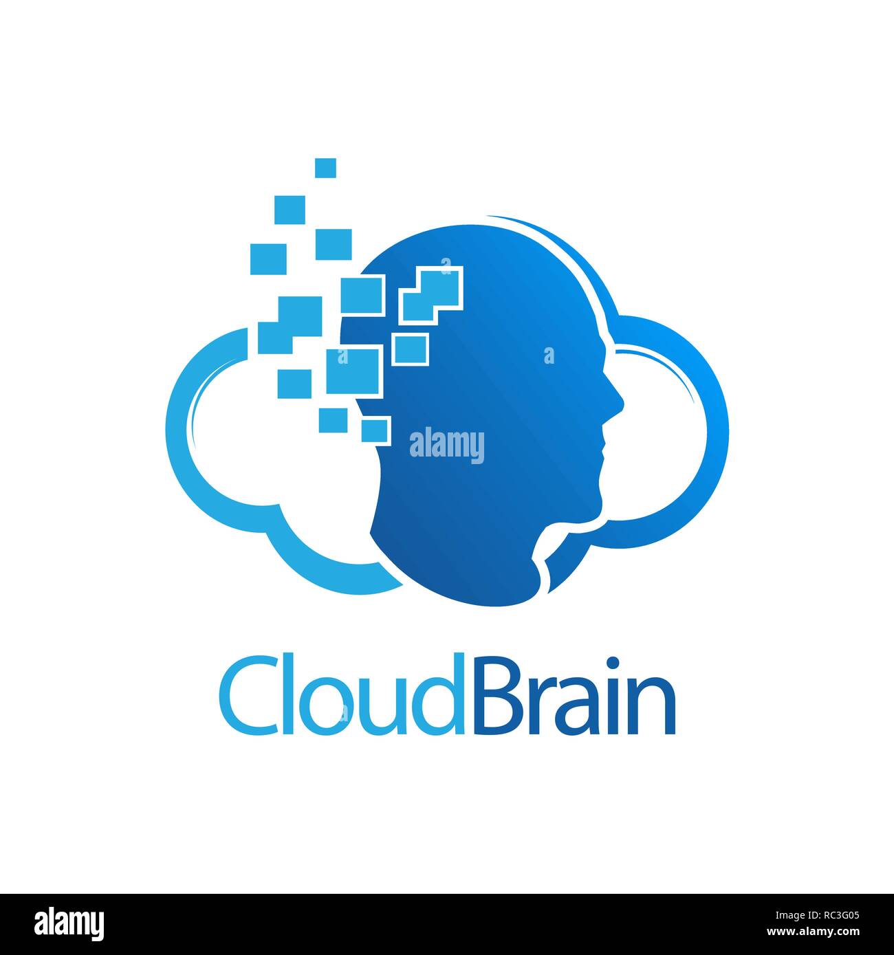 Cloud Gehirn digitale menschlichen logo Konzept Design. Symbol grafische Vorlage element Vektor Stock Vektor