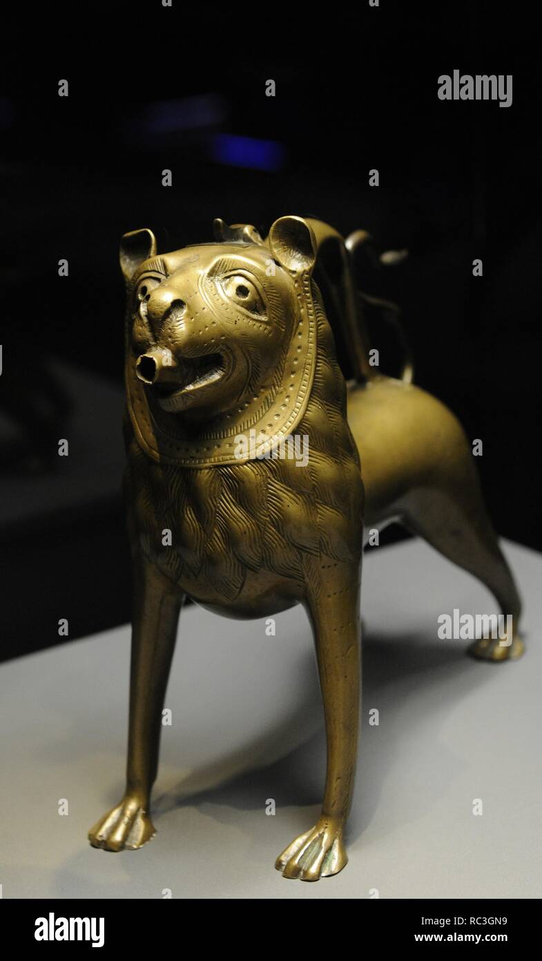 Aquamanile. 13. Jahrhundert. Anonym. Kupfer. Catharijneconvent Museum. Utrecht. Niederlande. Stockfoto