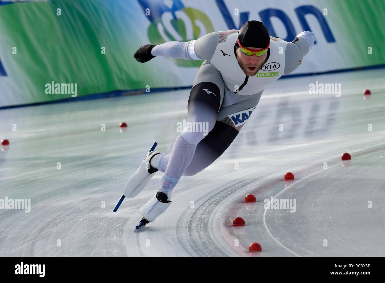 12-01-2019 SCHAATSEN: SPEEDSKATING: ISU EUROPAMEISTERSCHAFTEN ALLROUND & SPRINT: KLOBENSTEIN Nico Ihle (GER) Foto: SCS/Soenar Chamid Stockfoto