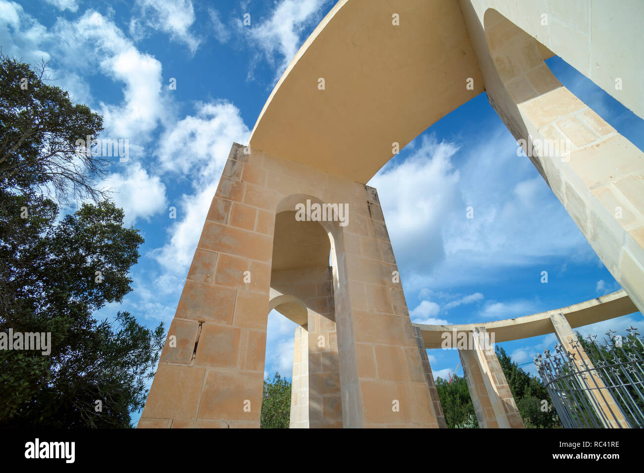 Denkmal von US-Präsident John F. Kennedy, Kennedy Grove, Qawra Buġibba, Salina Bay, St. Paul's Bay, Malta Stockfoto