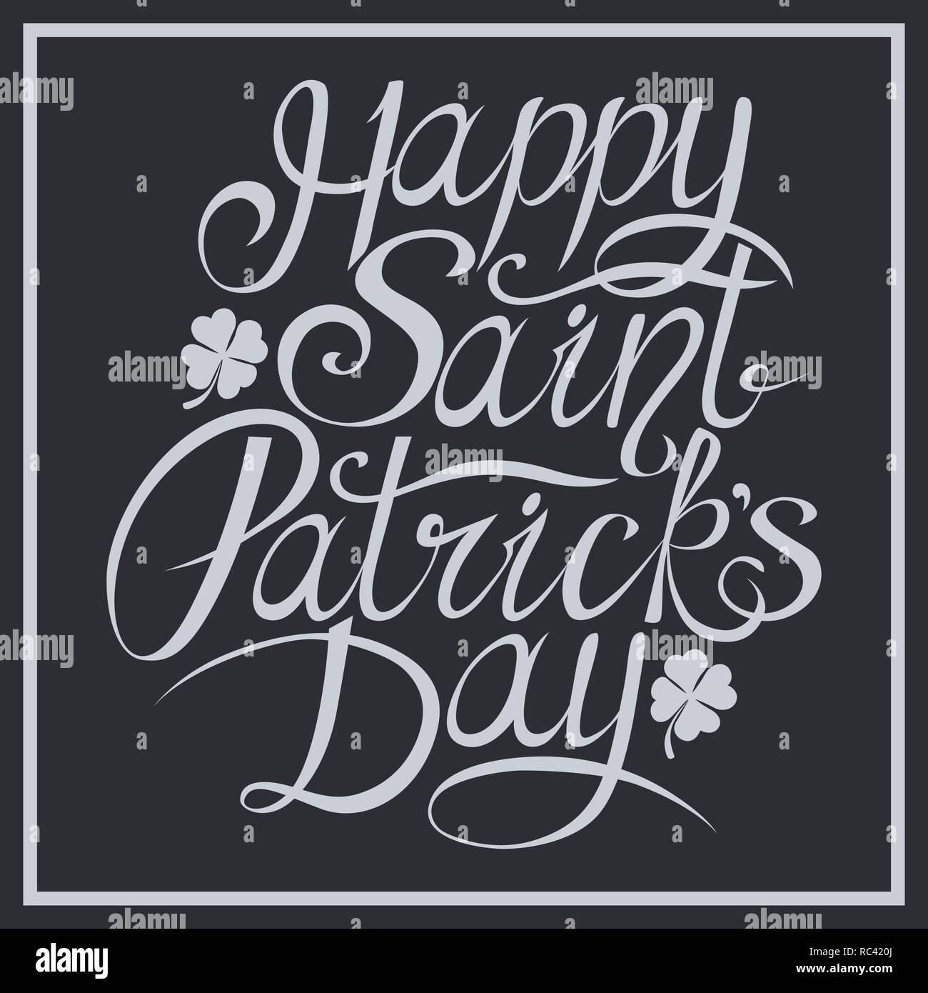 Happy st patricks day Plakat der irischen Urlaub mit Schriftzug Vector Illustration Stock Vektor