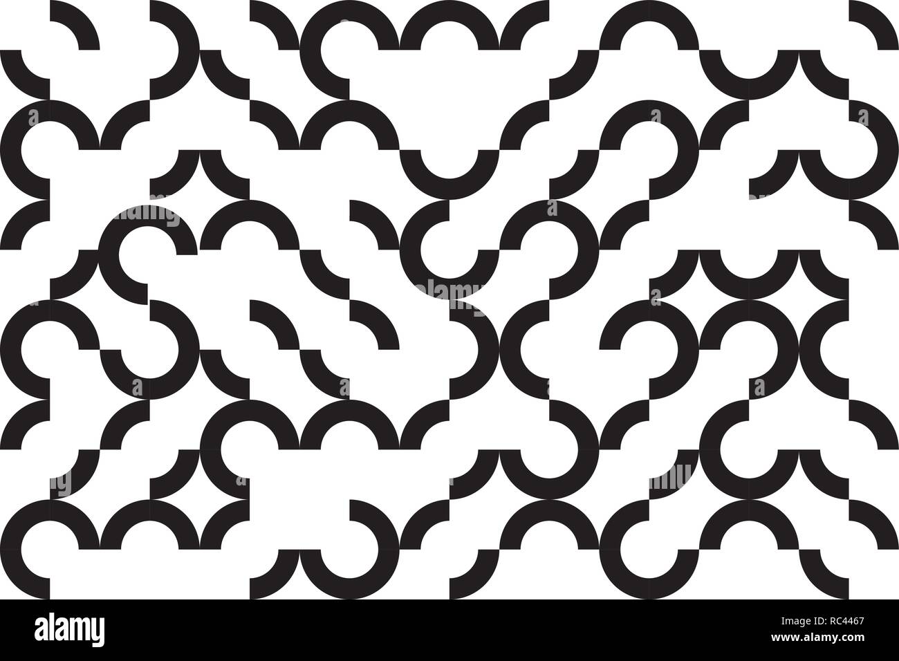 Nahtlose abstrakt Hintergrund Muster mit viertel Kreis Strichen. Verspielt und moderne vector Art. Stock Vektor