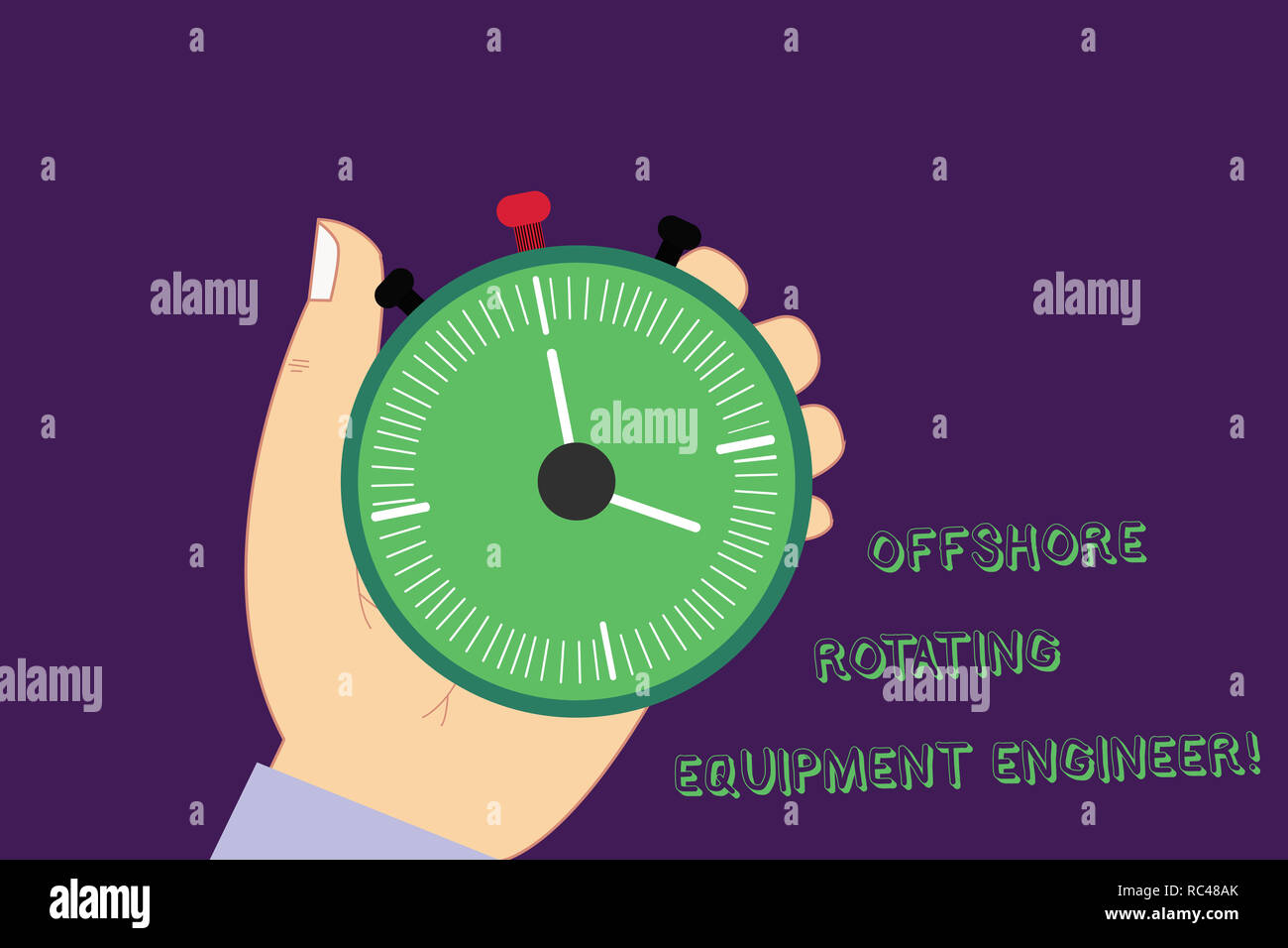 Wort schreiben Text Offshore Rotating Equipment Engineer. Business Konzept für Öl- und Gasindustrie engineering Hu Analyse Hand mit mechanischer Anschlag Stockfoto