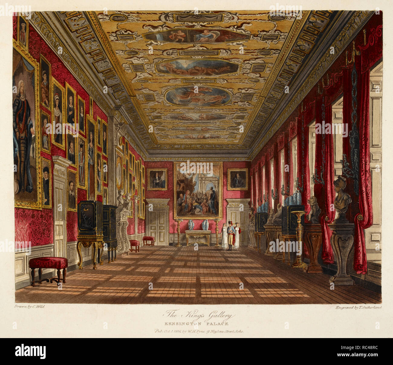 Des Königs Galerie. Kensington Palace, Farbe Abbildung/Platte. Autor William Henry Pyne, Illustriert von C Wild. Museum: British Library. Stockfoto