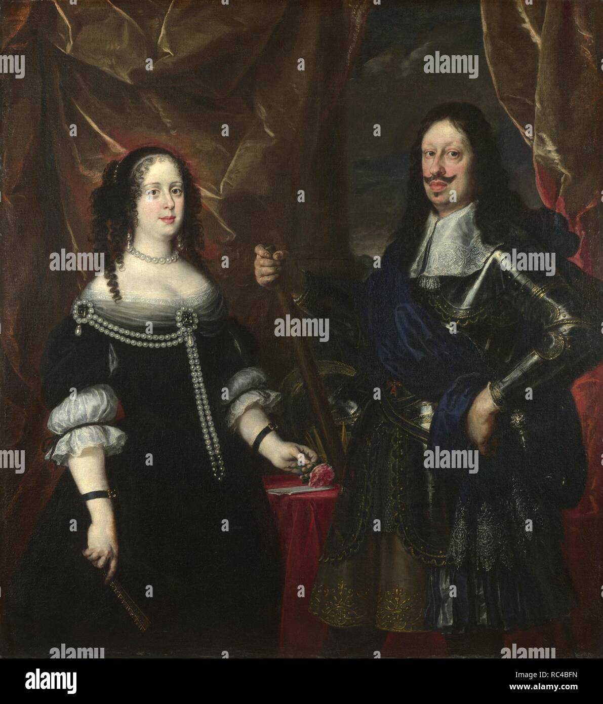 Doppelporträt des Großherzogs Ferdinand II. von Toskana und seine Frau Vittoria della Rovere. Museum: National Gallery, London. Autor: Sustermans, Justus (Giusto). Stockfoto