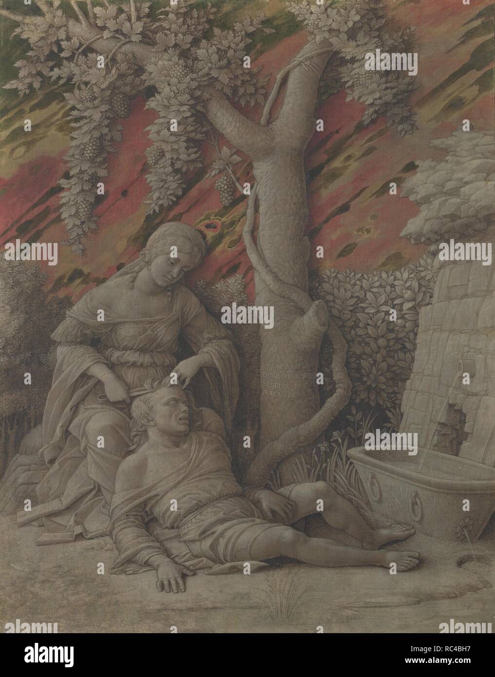 Samson und Delila. Museum: National Gallery, London. Autor: MANTEGNA, Andrea. Stockfoto