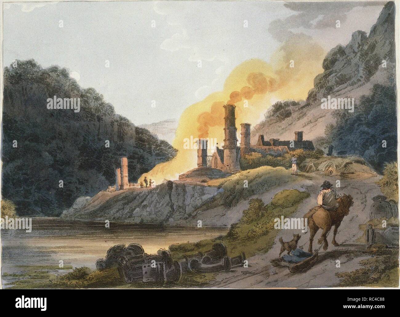 Iron Works, Colebrook Dale. Museum: private Sammlung. Autor: Philip Loutherbourg, Jakobus der Jüngere. Stockfoto