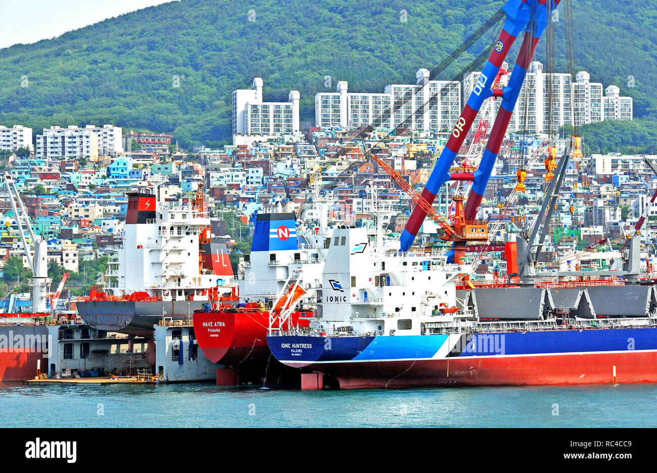 Werft, Busan, Südkorea Stockfoto