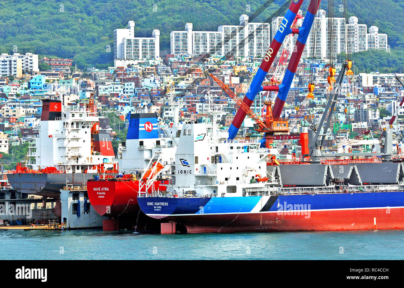 Werft, Busan, Südkorea Stockfoto