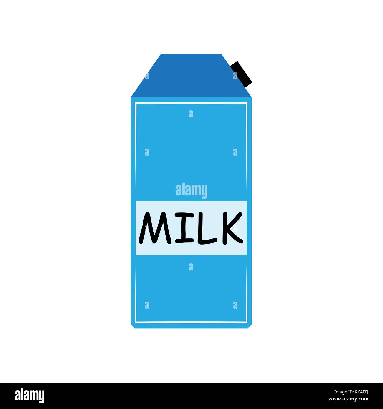 Molkerei Papier pack in flacher Ausführung. Vector Illustration. Milch Karton isoliert Stock Vektor