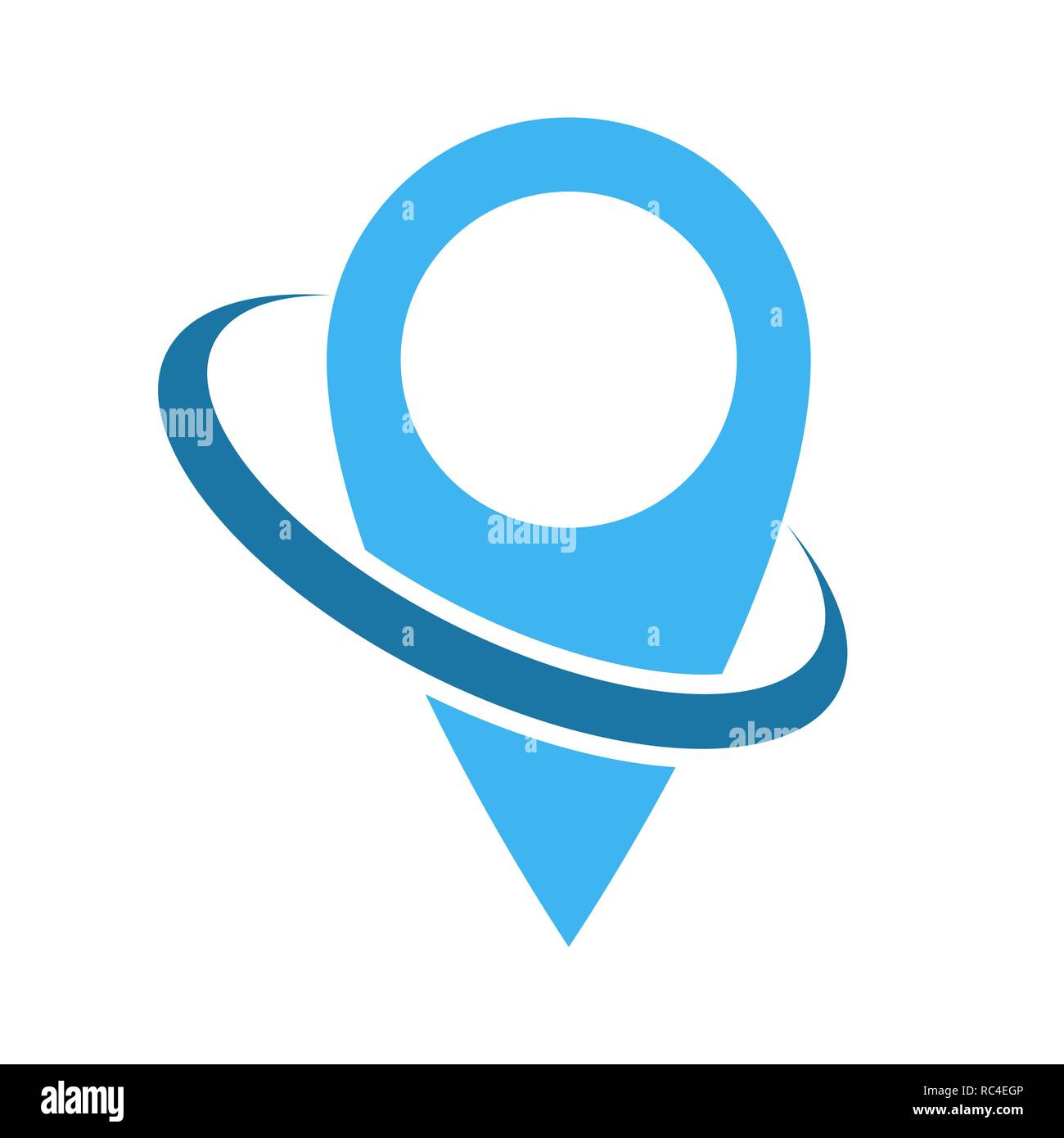 Karte Punkt Symbol in flacher Ausführung. Vector Illustration. blaue Zeiger auf weißem Hintergrund. Stock Vektor