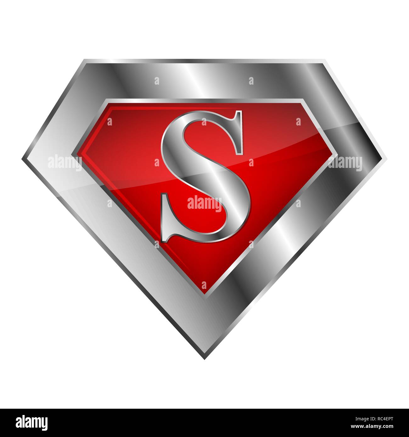3d Chrom Logo Superhelden Mit Dem Buchstaben S Vector Illustration Glanzend Superhelden Logo Auf Weissem Hintergrund Stock Vektorgrafik Alamy