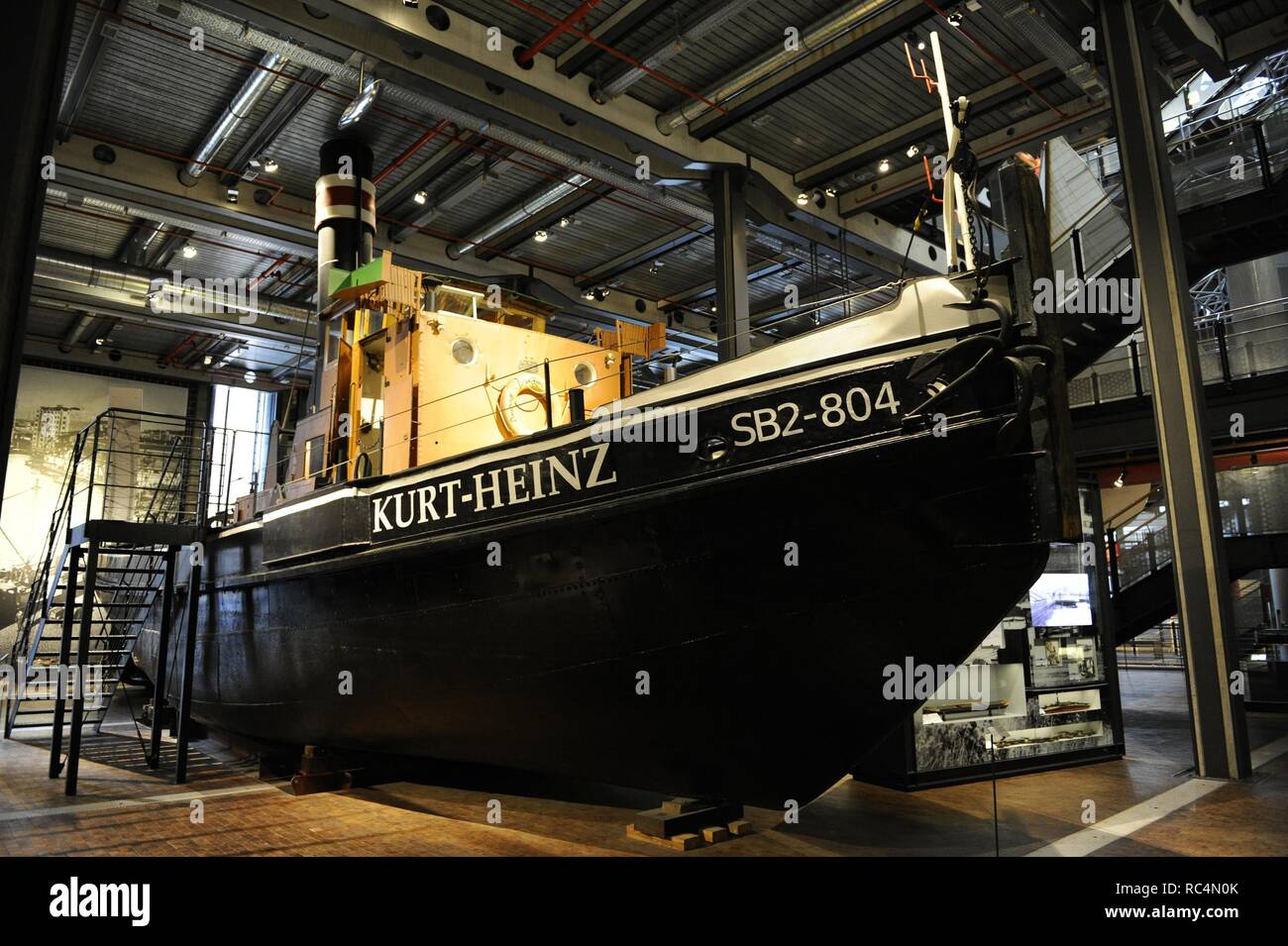 Historia de la Navigationslichter. Remolcador. S. XX. Deutsches Technikmuseum. Berlin. Alemania. Europa. Stockfoto