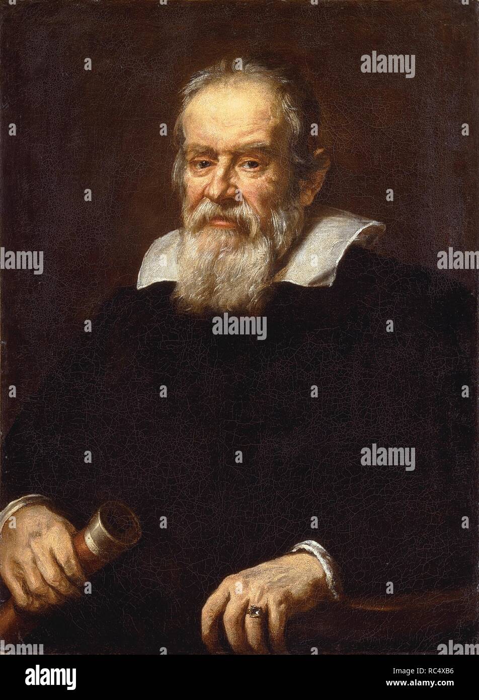 Portrait von Galileo Galilei. Museum: private Sammlung. Autor: Sustermans, Justus (Giusto). Stockfoto