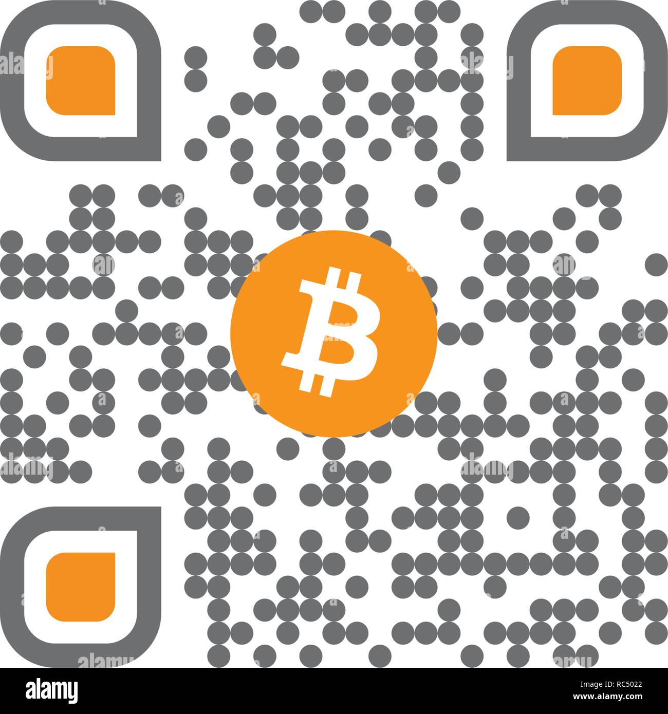 Qr Code Mit Bitcoin Symbol Fur Internet Bargeldlose Geld Crypto - 