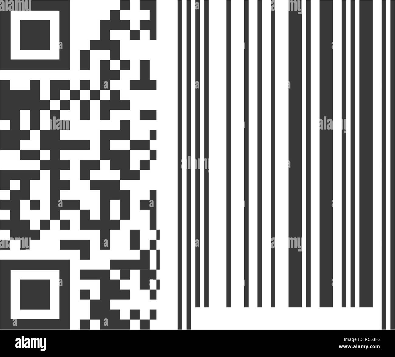 QR und Barcode scannen, mir mixwd Konzept Scan mit roten Linie, Symbol vektor Illustration auf weißen isoliert Stock Vektor