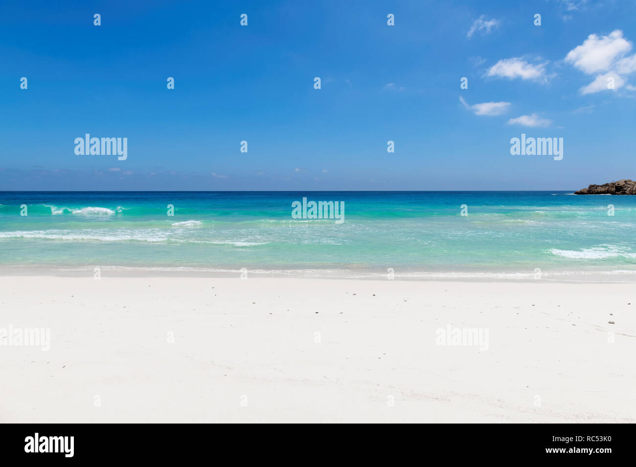Leere tropischen Strand Hintergrund. Stockfoto