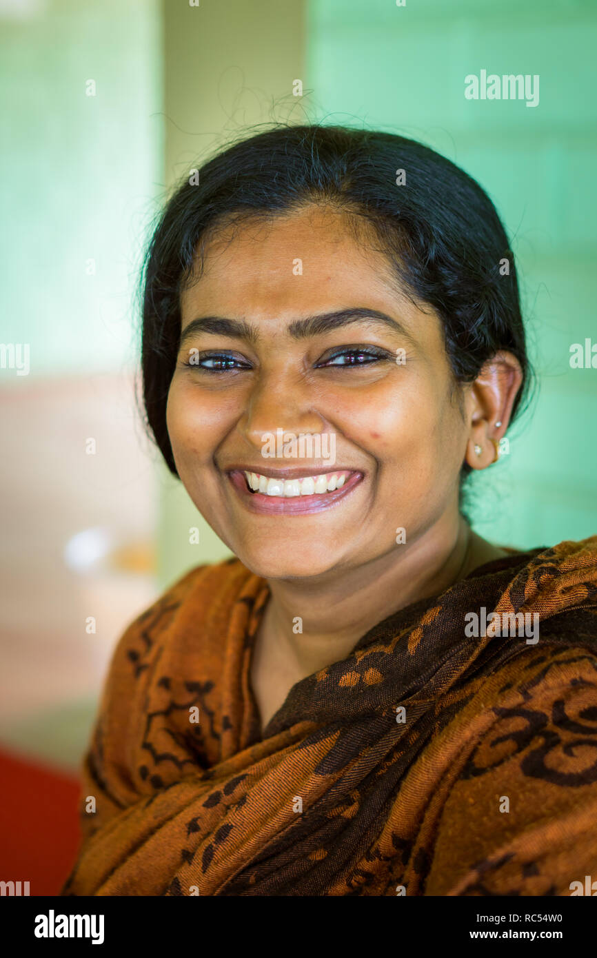 Karnataka, Indien - 17. August 2018: Portrait von Smart suchen native Frau in Karnataka, Indien. Illustrative Editorial. Stockfoto