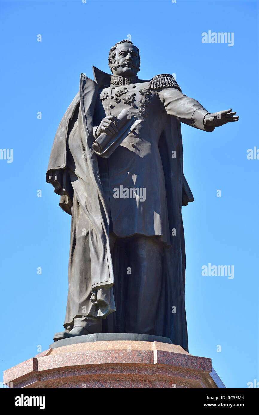 Moskau, Russland - 21. Mai 2018. Denkmal für Melnikow, erster Minister der Eisenbahnen in Russland. Bildhauer - Shcherbakov Brüder Stockfoto