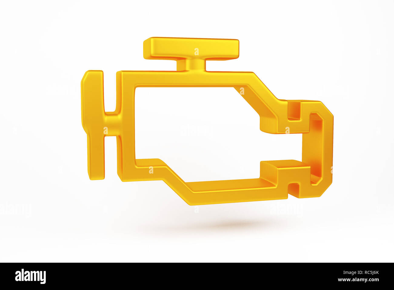 3D-Rendering. Fehlfunktion oder check Engine auto Licht Symbol, Armaturenbrett Stockfoto