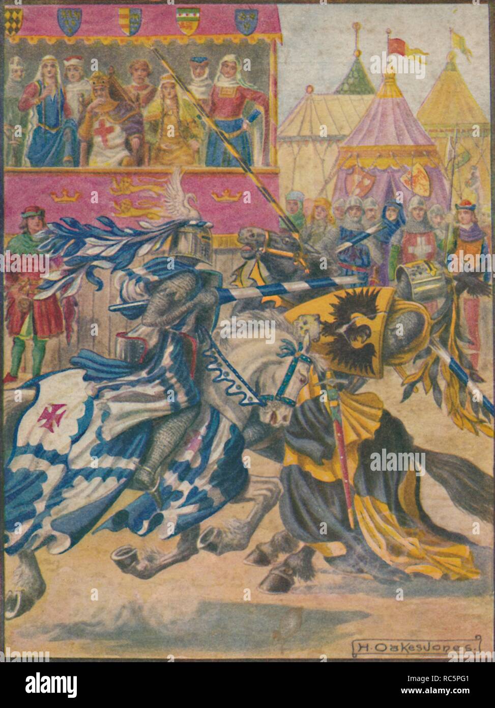 Jousting übereinstimmen, 1929. Schöpfer: Herbert Oakes Jones. Stockfoto