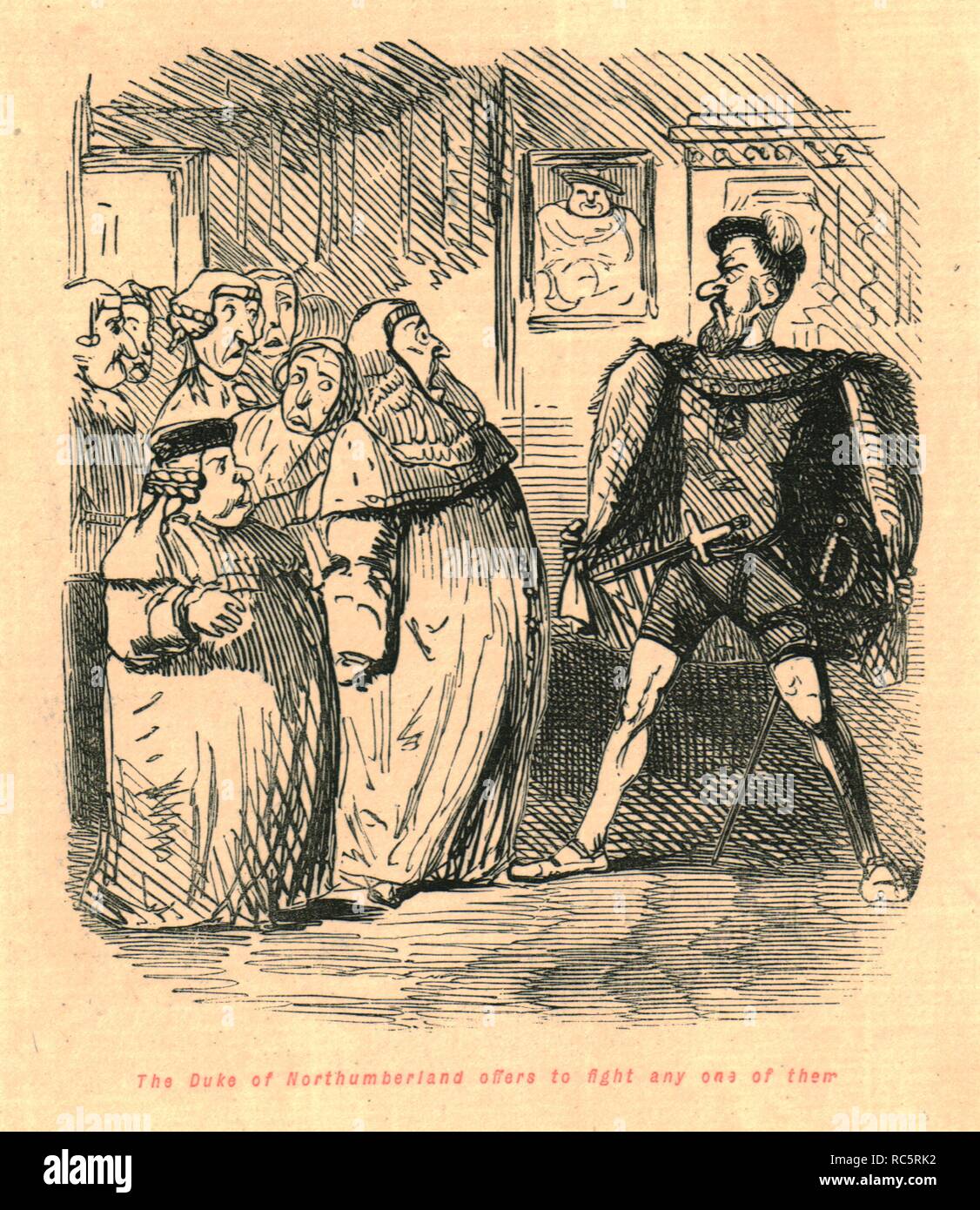 "Der Herzog von Northumberland bietet eine von ihnen", 1897 zu kämpfen. Schöpfer: John Leech. Stockfoto
