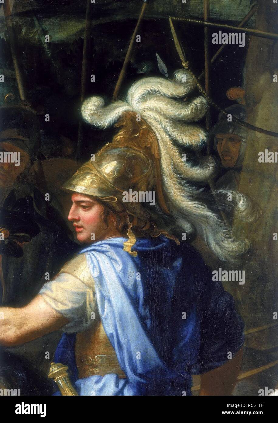 Alexander der Große (Alexander und Poros, Detail). Museum: Musée du Louvre, Paris. Autor: Le Brun, Charles. Stockfoto
