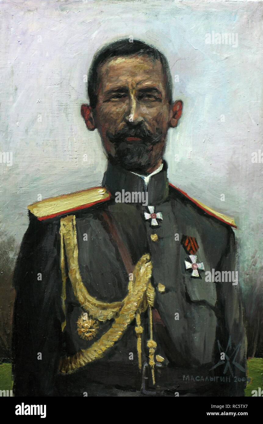 Lavr Georgiyevich Kornilow. Museum: private Sammlung. Autor: Masalygin, Sergei Lwowitsch. Stockfoto