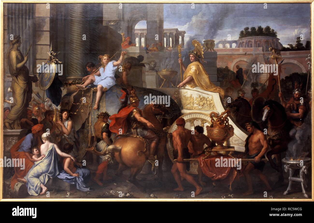 Alexander in Babylon (Der Triumph von Alexander dem Großen). Museum: Musée du Louvre, Paris. Autor: Le Brun, Charles. Stockfoto