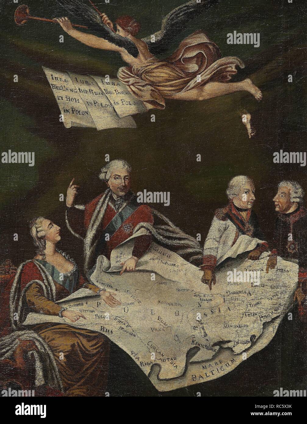 Allegorie der Teilung Polens. Museum: private Sammlung. Autor: anonym. Stockfoto