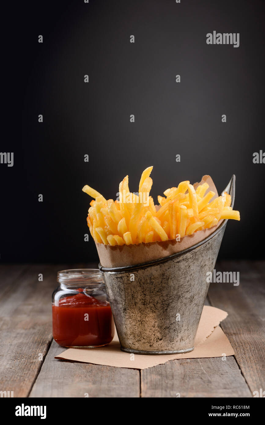 Schaufel Pommes frites Stockfoto