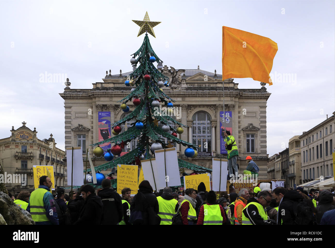 Manifestation der Gelben Westen in Montpellier Frankreich Stockfoto