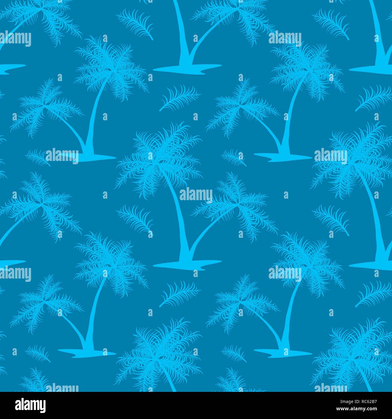 Nahtlose blauen tropischen Hintergrund mit Palmen Stockfoto