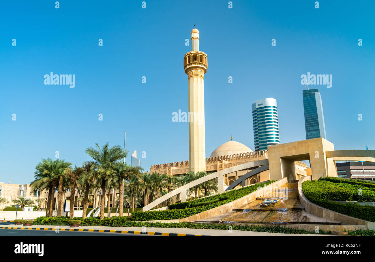 Minarett der Großen Moschee von Kuwait Stockfoto