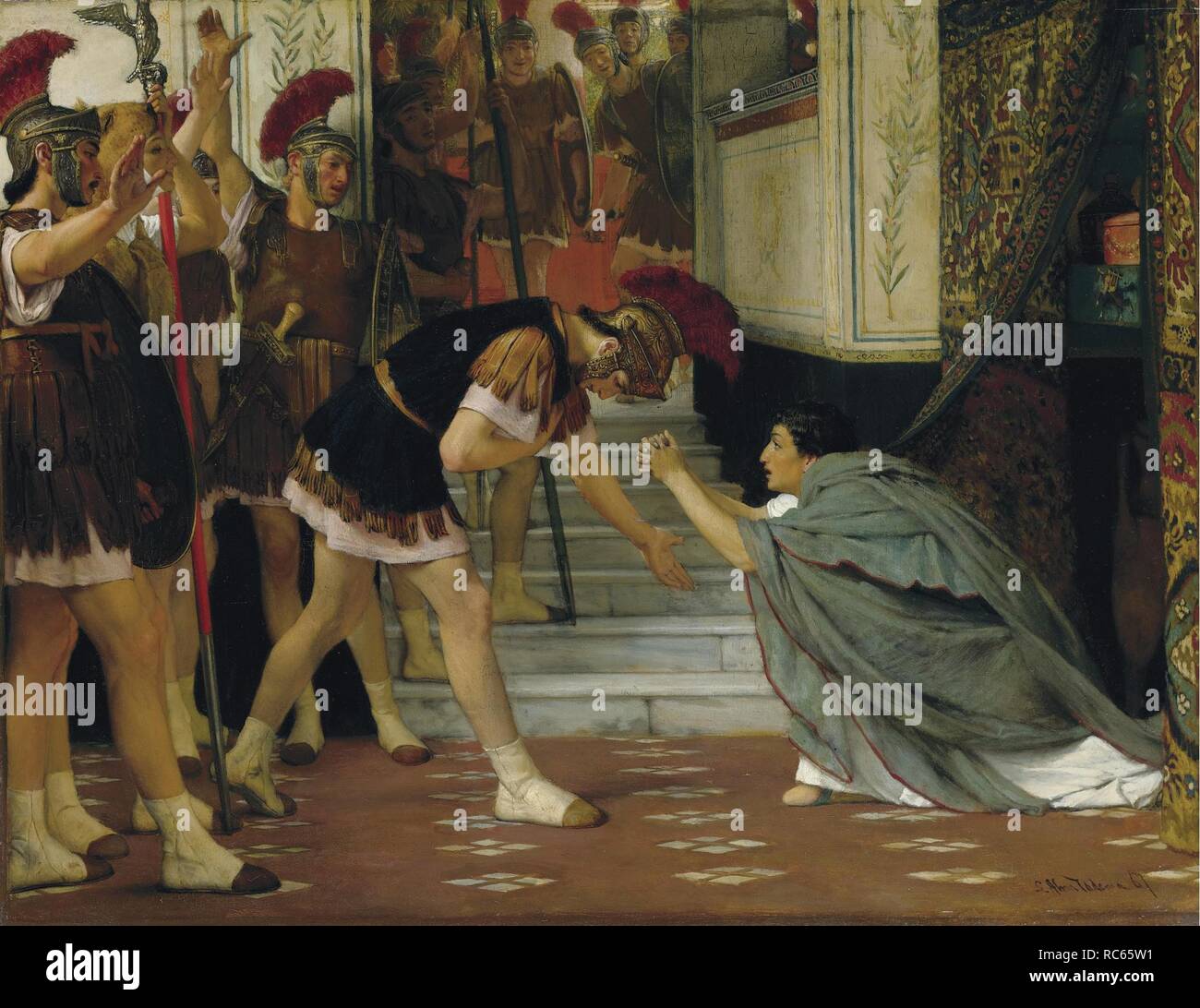 Verkündigung Claudius Kaiser. Museum: private Sammlung. Autor: ALMA - TADEMA, Sir Lawrence. Stockfoto