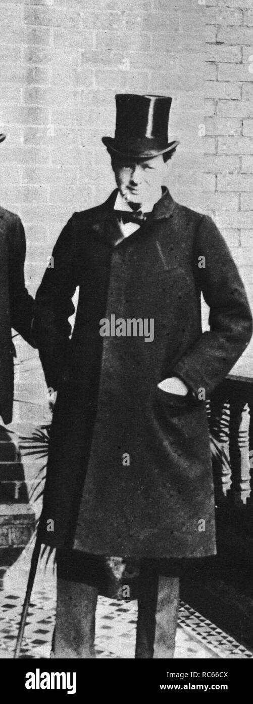 Winston Churchill erfüllt Wahlkreises auf einer Gartenparty in Manchester, August 1907 Stockfoto