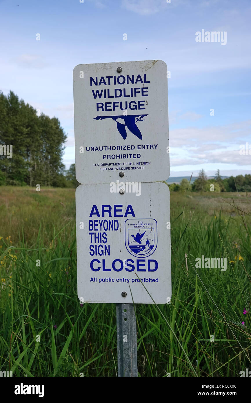 National Wildlife Refuge: Unbefugten Zutritt verboten Stockfoto